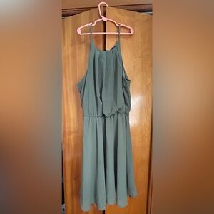 Blue Rain pleated cinched dress